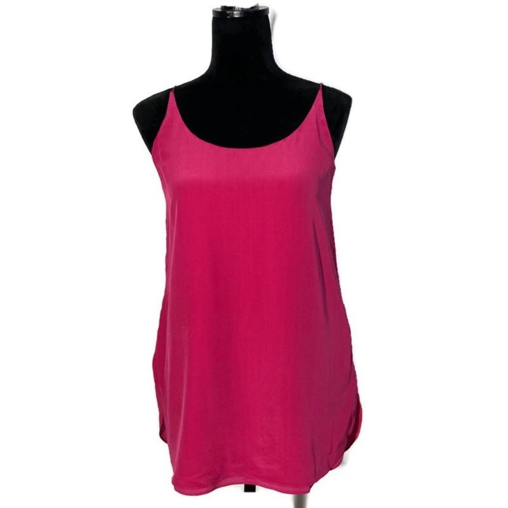 Massimo Dutti 4 Tunic Top Pink Mulberry Silk Sleeveless Bold Casual Night Out